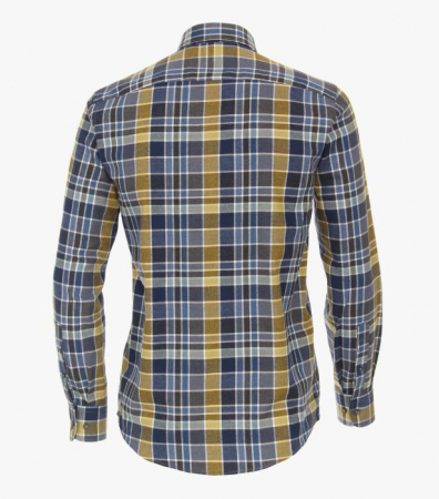 Camasa flanela barbati CASA MODA CasualFit carouri albastru/galben [1]
