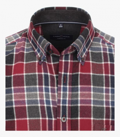 Camasa flanela barbati CASA MODA CasualFit carouri antracit/rosu [2]