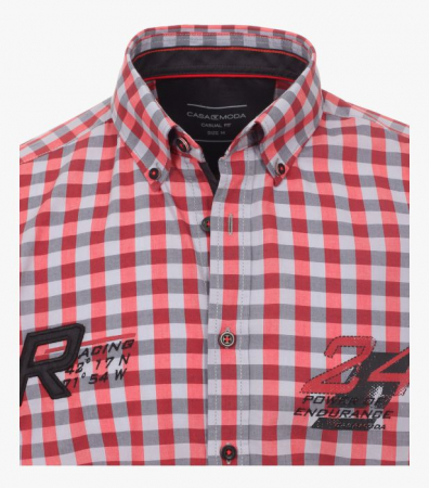 Camasa bumbac CASA MODA Racing CasualFit rosu carouri [2]