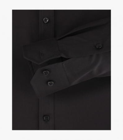 Camasa bumbac barbati VENTI BodyFit uni negru [3]
