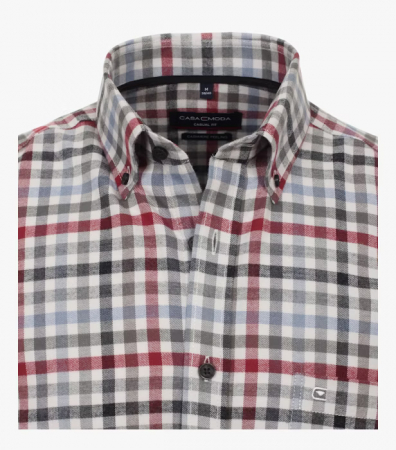 Camasa bumbac barbati CASA MODA CasualFit patratele rosu/verde/bleu [1]