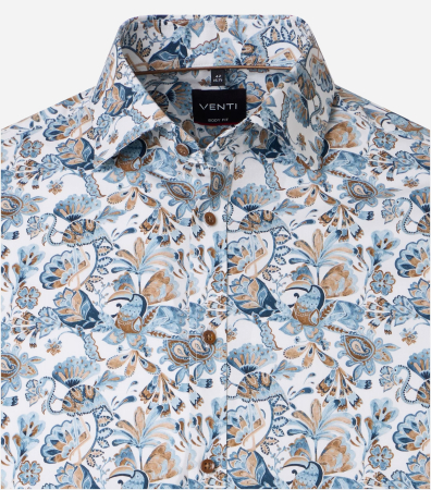 Camasa bumbac barbati VENTI BodyFit albastru floral [2]