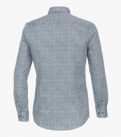 Camasa bumbac barbati VENTI ModernFit print albastru cerculete [1]