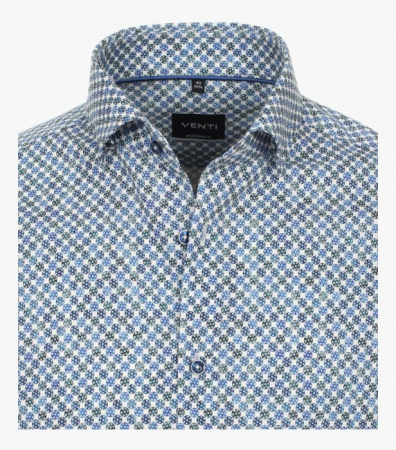 Camasa bumbac barbati VENTI ModernFit print albastru cerculete [2]
