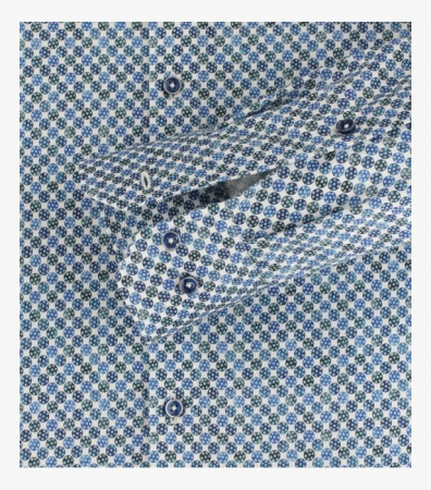 Camasa bumbac barbati VENTI ModernFit print albastru cerculete [3]