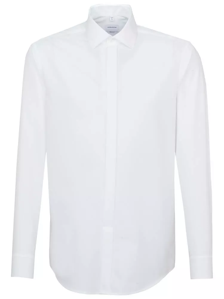 camasi maneca lunga - Camasa ceremonie bumbac satinat barbati SEIDENSTICKER 850274 slim alb