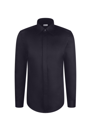 camasi maneca lunga - Camasa ceremonie bumbac satinat barbati SEIDENSTICKER 850274 slim negru