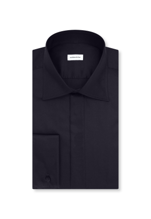 Camasa ceremonie bumbac satinat barbati SEIDENSTICKER 850274 slim negru [1]