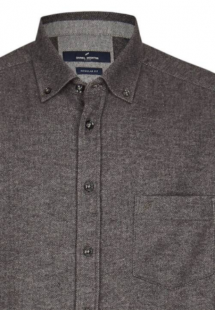 Camasa flanel bumbac DANIEL HECHTER Regular Fit gri print [2]