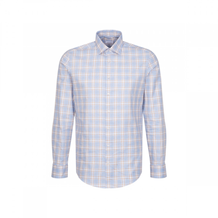 Camasi - Camasa bumbac twill flanel barbati SEIDENSTICKER Slim bleu/bej carouri