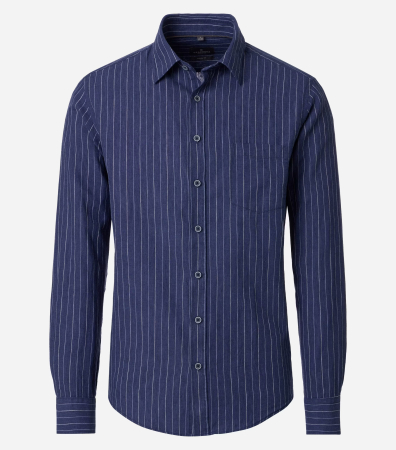 camasi casual - Camasa in/bumbac barbati CASA MODA CasualFit albastru dungi