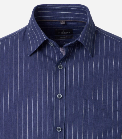 Camasa in/bumbac barbati CASA MODA CasualFit albastru dungi [2]