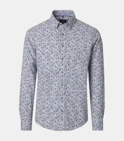 camasi casual - Camasa in/bumbac barbati CASA MODA albastru palmieri
