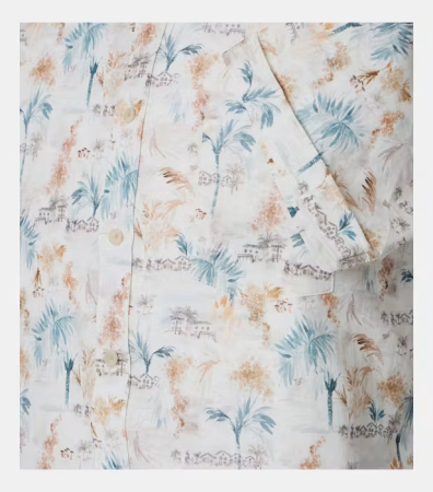 Camasa maneca scurta in/bumbac barbati CASA MODA CasualFit bej print estival [3]