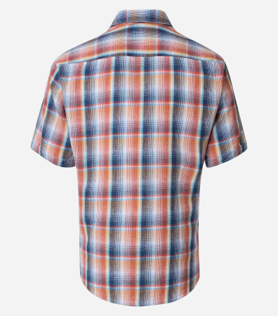 Camasa maneca scurta in/bumbac barbati CASA MODA CasualFit portocaliu carouri [1]