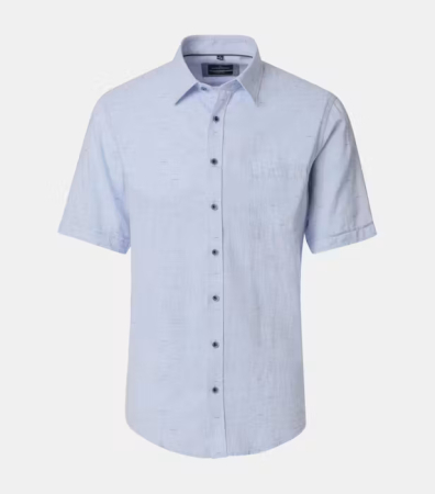 camasi maneca scurta - Camasa in/bumbac barbati CASA MODA CasualFit bleu