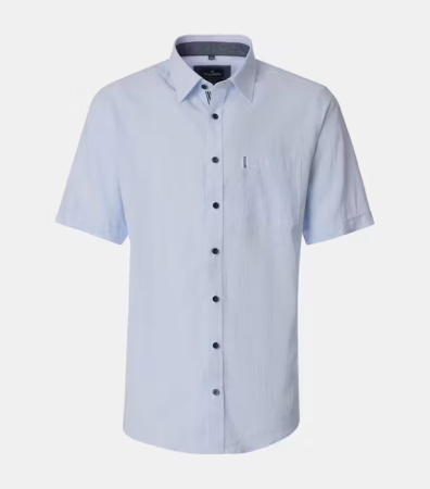 camasi maneca scurta - Camasa maneca scurta in/bumbac barbati CASA MODA CasualFit bleu