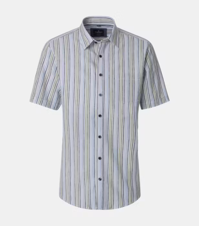 camasi maneca scurta - Camasa in/bumbac barbati CASA MODA CasualFit bleu dungi