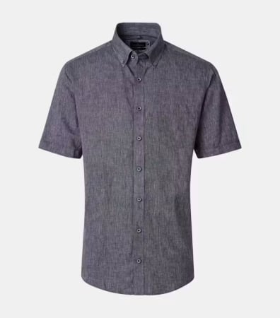 camasi casual - Camasa  in/bumbac maneca scurta barbati CASA MODA bleumarin