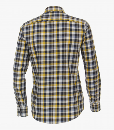 Camasa bumbac flanel CASA MODA CasualFit galben/albastru carouri [1]