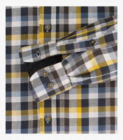 Camasa bumbac flanel CASA MODA CasualFit galben/albastru carouri [3]
