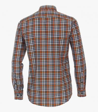 Camasa bumbac barbati CASA MODA CasualFit portocaliu carouri [1]