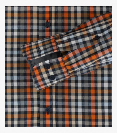 Camasa bumbac barbati CASA MODA CasualFit portocaliu carouri [3]