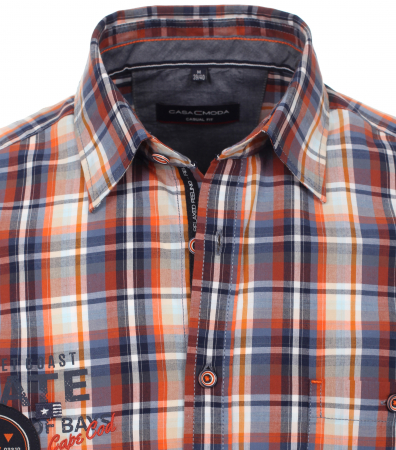 Camasa bumbac barbati CASA MODA Capr Cod CasualFit portocaliu carouri [2]