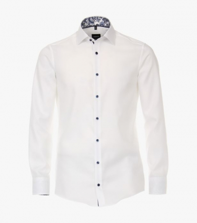 camasi maneca lunga - Camasa maneca lunga barbati VENTI uni Modern Fit alba