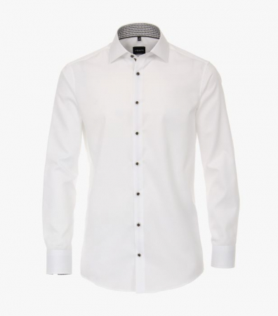 camasi maneca lunga - Camasa maneca lunga barbati VENTI uni Modern Fit alba