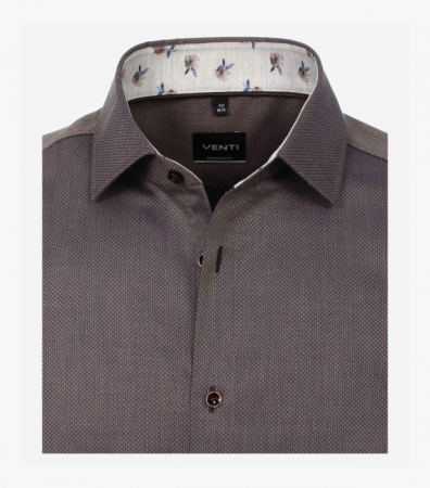 Camasa maneca lunga barbati VENTI uni Modern Fit maro [2]