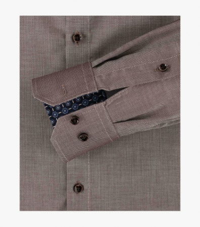 Camasa maneca lunga barbati VENTI uni Modern Fit maro [3]