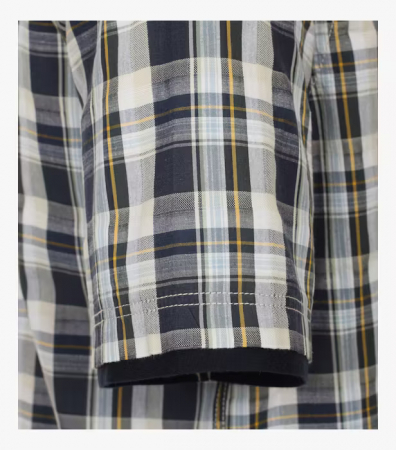 Camasa maneca scurta bumbac CASA MODA barbati Casual carouri bleumarin [2]