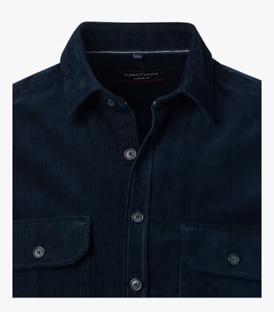 Camasa overshirt catifea velur bumbac CASA MODA Casul Fit bleumarin [2]