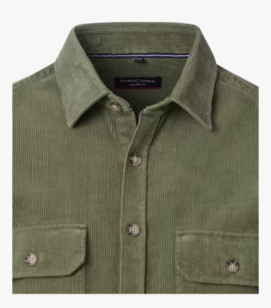 Camasa overshirt catifea velur bumbac CASA MODA Casul Fit verde [2]