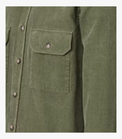 Camasa overshirt catifea velur bumbac CASA MODA Casul Fit verde [3]