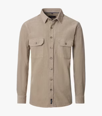 Camasi - Camasa overshirt catifea velur bumbac CASA MODA Casul Fit bej