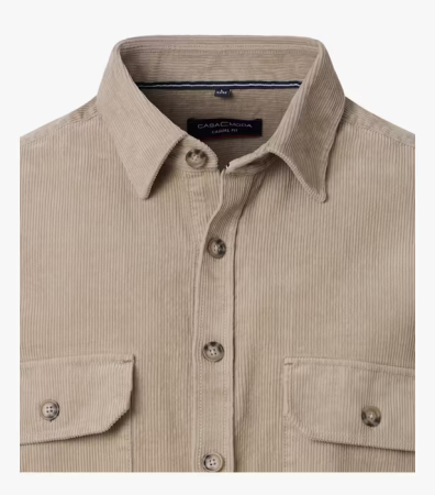 Camasa overshirt catifea velur bumbac CASA MODA Casul Fit bej [2]