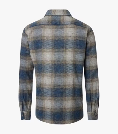 Camasa overshirt flanel bumbac barbati  CASA MODA albastru/bej carouri [1]