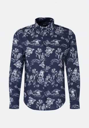 Camasi - Camasa bumbac barbati SEIDENSTICKER Regular bleumarin print floral