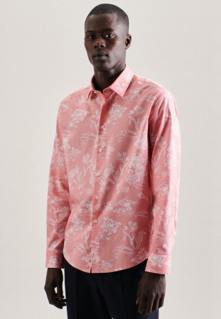 Camasa bumbac barbati SEIDENSTICKER Regular roz print floral [3]