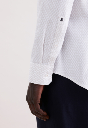 Camasa bumbac barbati SEIDENSTICKER 849867 slim alb print floral bej [3]