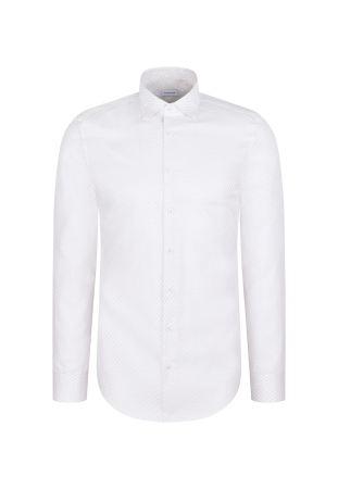 camasi maneca lunga - Camasa bumbac barbati SEIDENSTICKER 849867 slim alb print floral bej