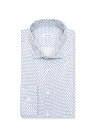 Camasa bumbac barbati SEIDENSTICKER 849867 slim alb print floral turcoaz deschis [3]