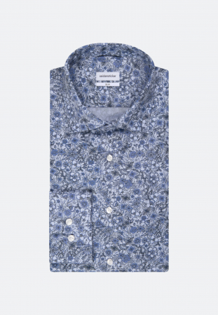 Camasa bumbac structurat barbati SEIDENSTICKER Slim print floral albastru [6]