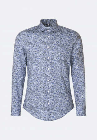 Camasi - Camasa bumbac structurat barbati SEIDENSTICKER Slim print floral albastru