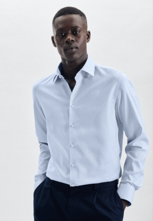 Camasi - Camasa bumbac structurat NON-IRON barbati SEIDENSTICKER Slim bleu