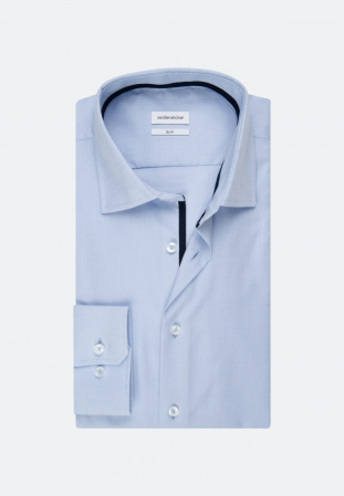 Camasa bumbac structurat NON-IRON barbati SEIDENSTICKER Slim bleu [6]