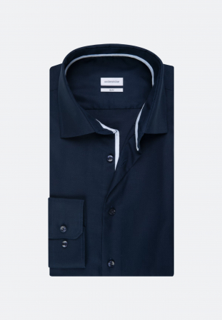 Camasa bumbac structurat NON-IRON barbati SEIDENSTICKER Slim bleumarin [6]