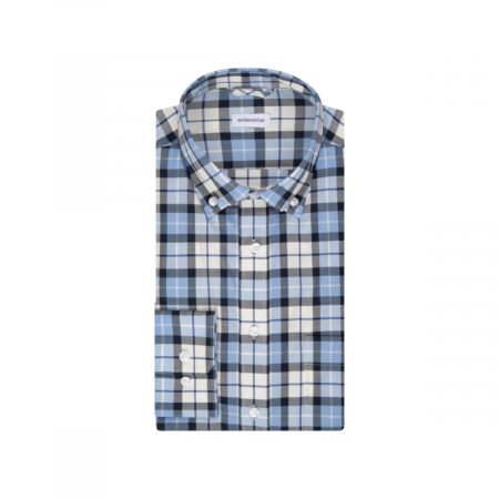 Camasa bumbac twill barbati SEIDENSTICKER Slim carouri bleumarin [2]